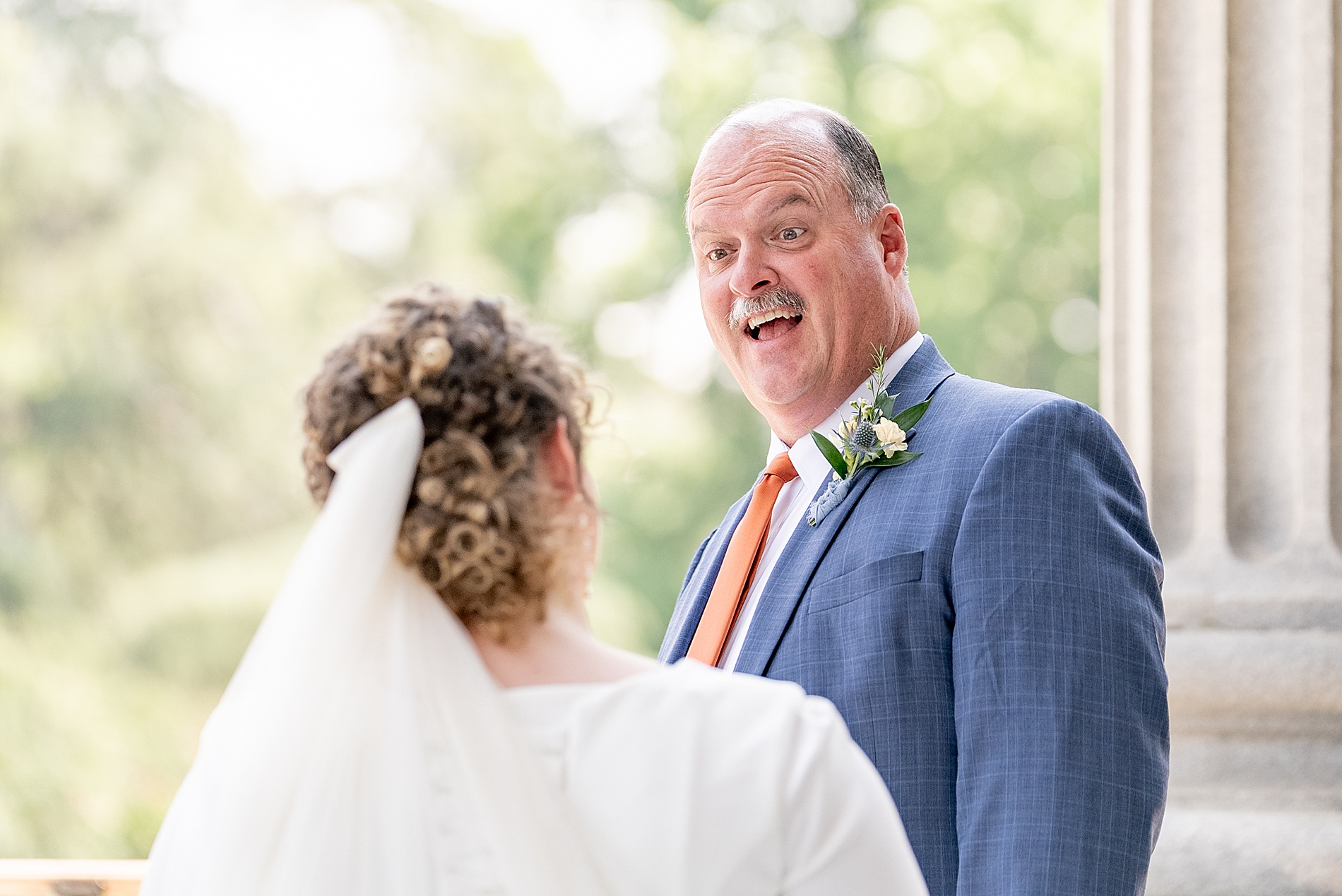 father's reaction to seeing bride 