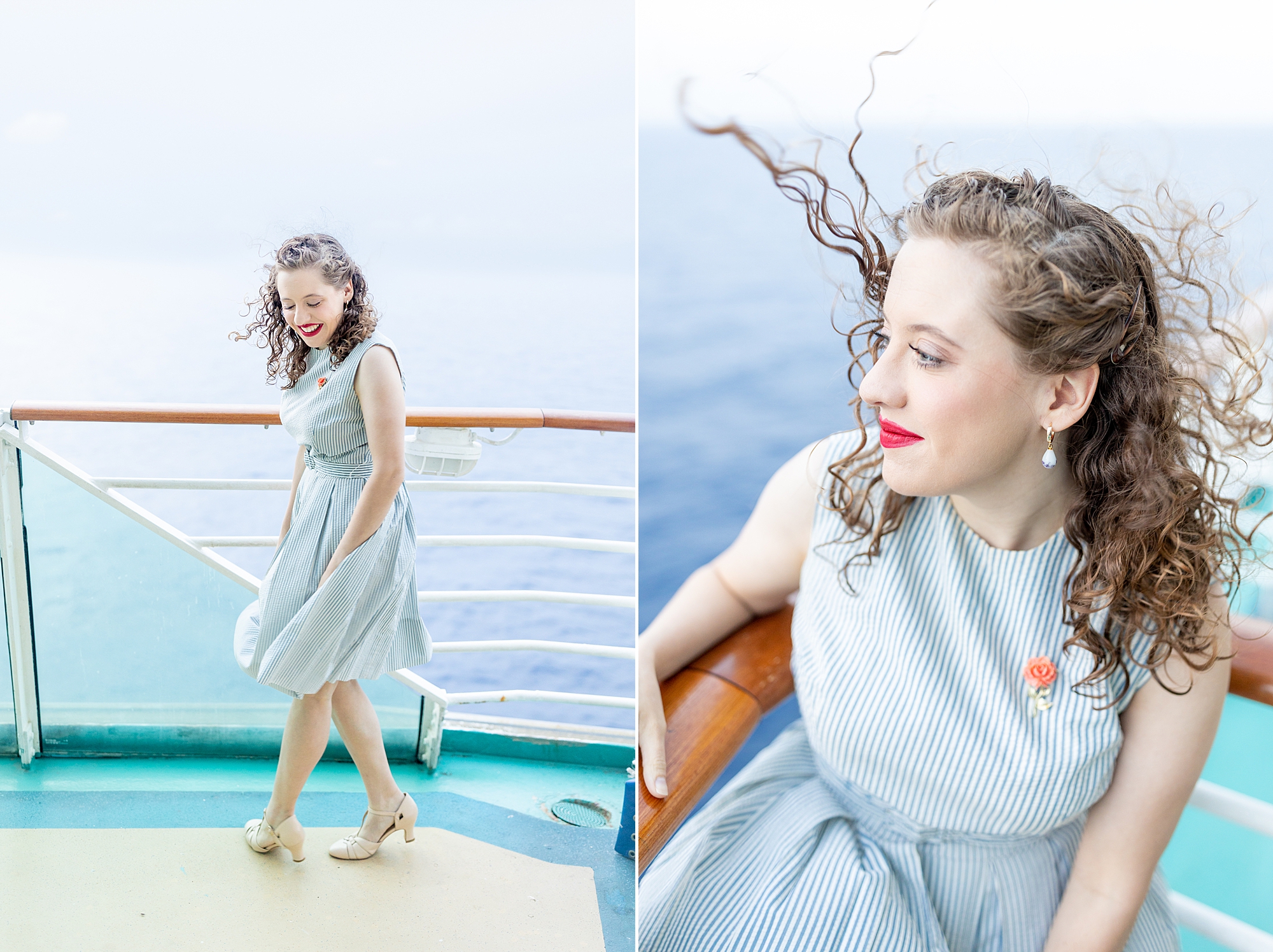 portraits of woman on cruise ship