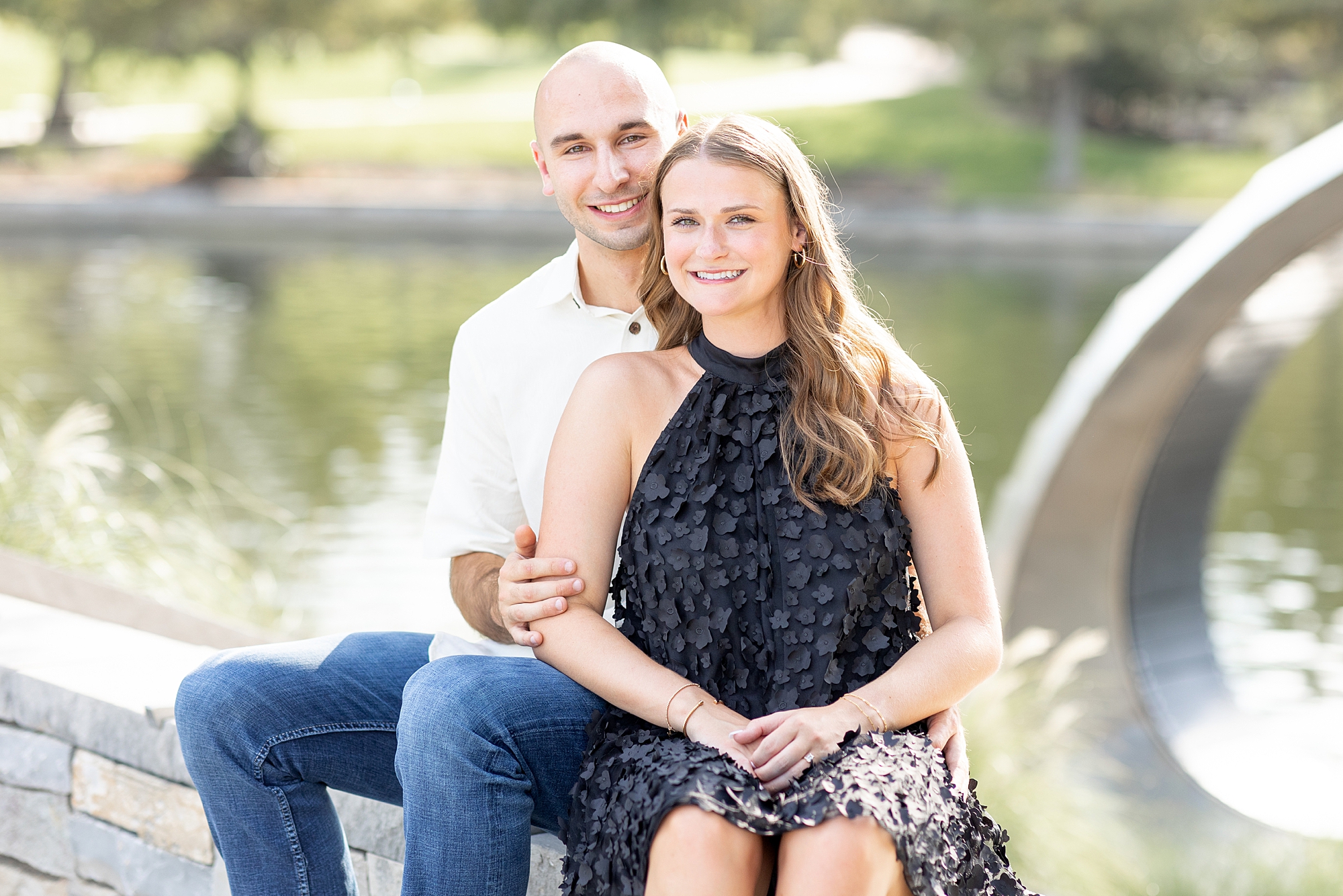 engaged couple in Houston during engagement session