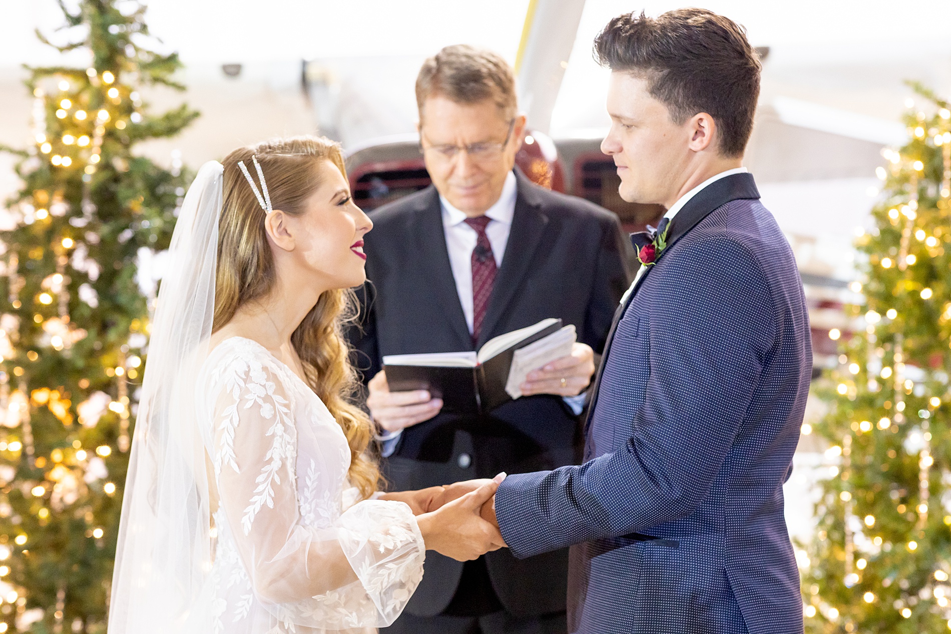 bride and groom exchange wedding vows