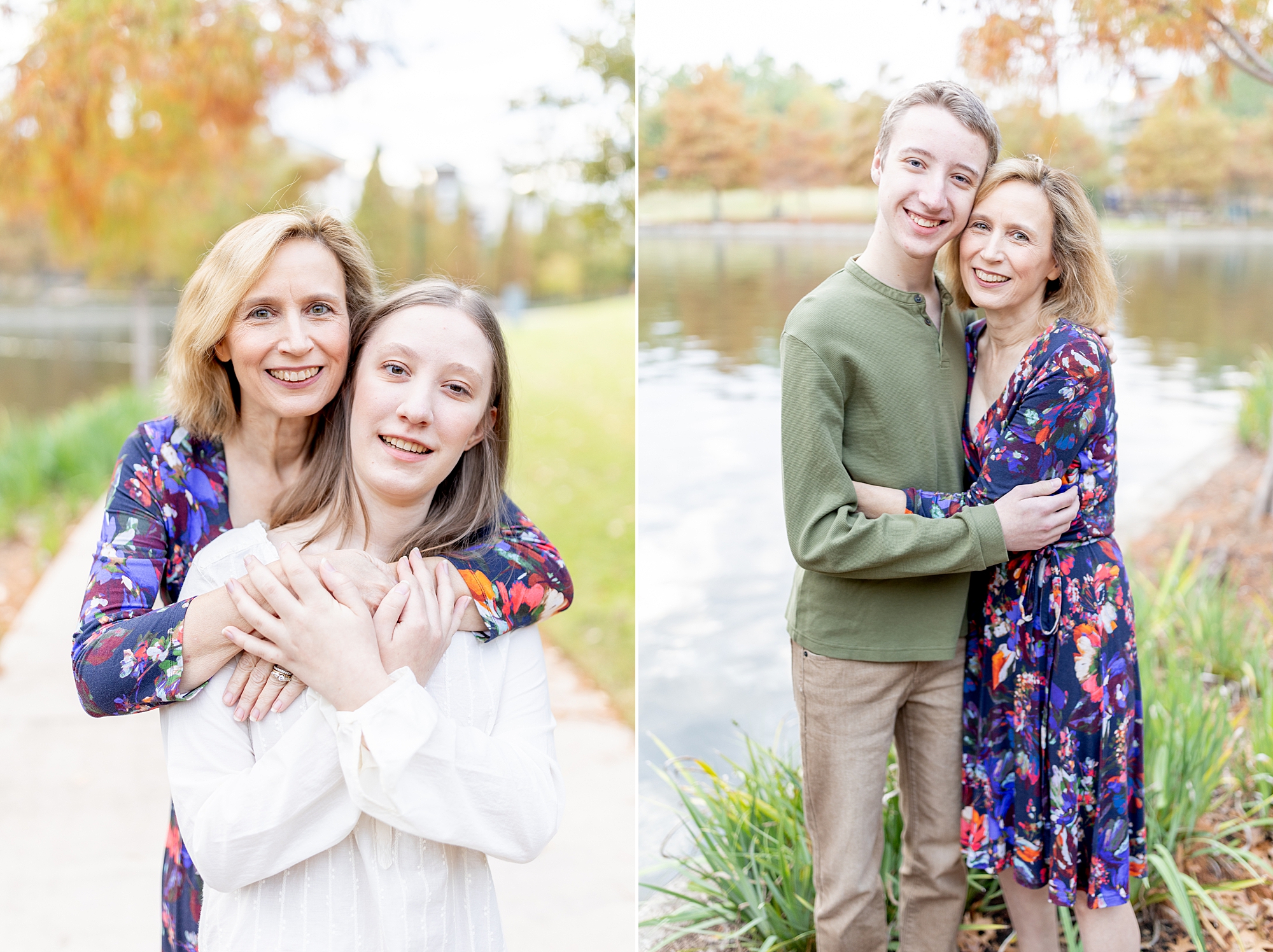 mother with her kids during Autumn Family Mini Sessions in Houston