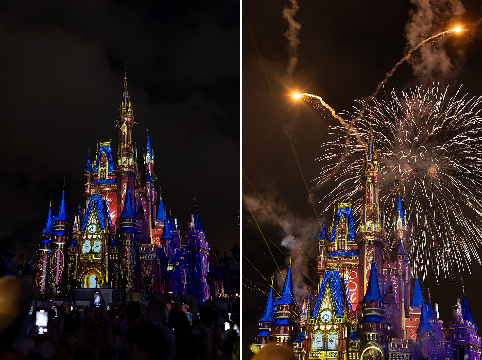 Amazing firework display at Disney castle