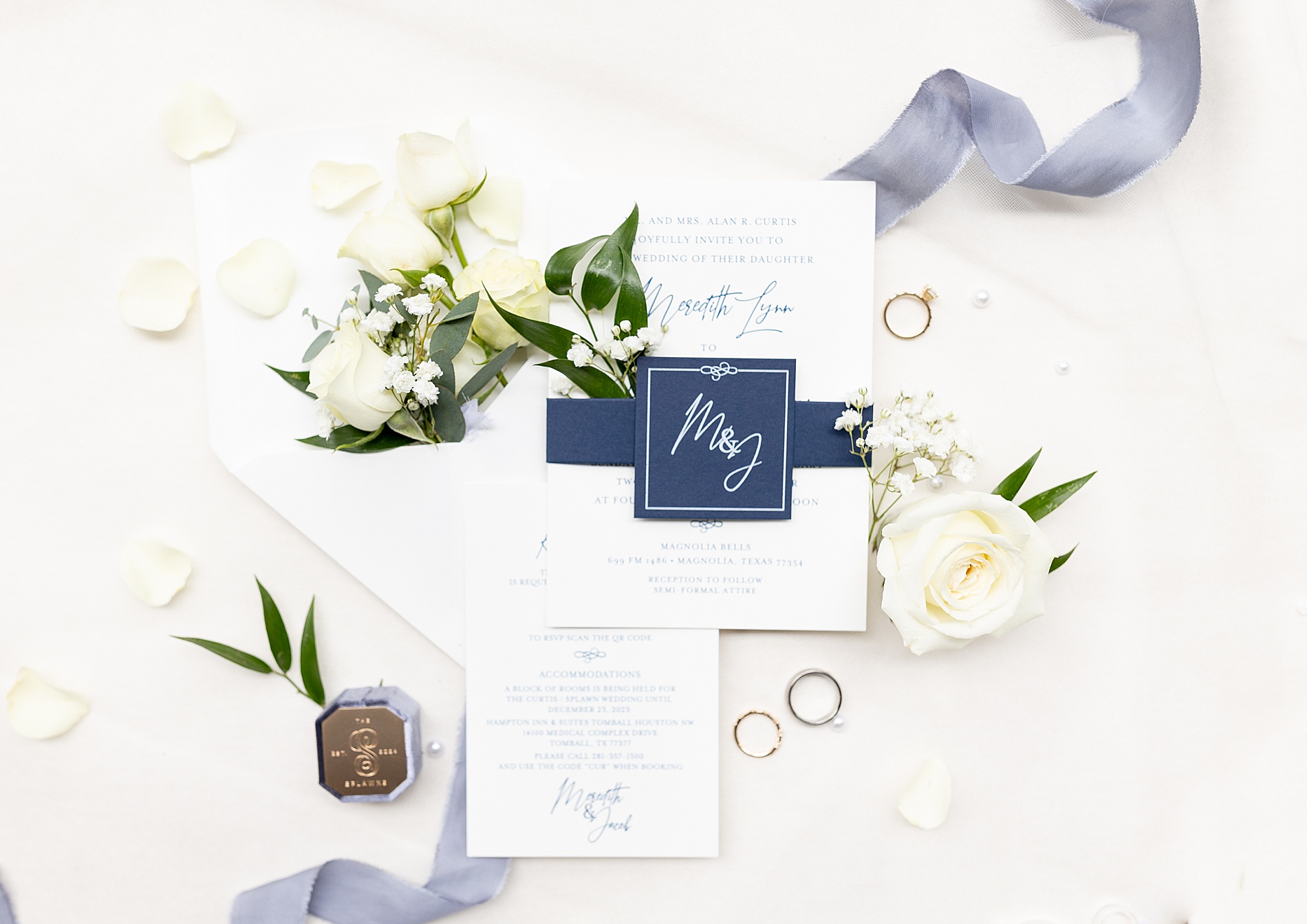 wedding invitations and flat lay 