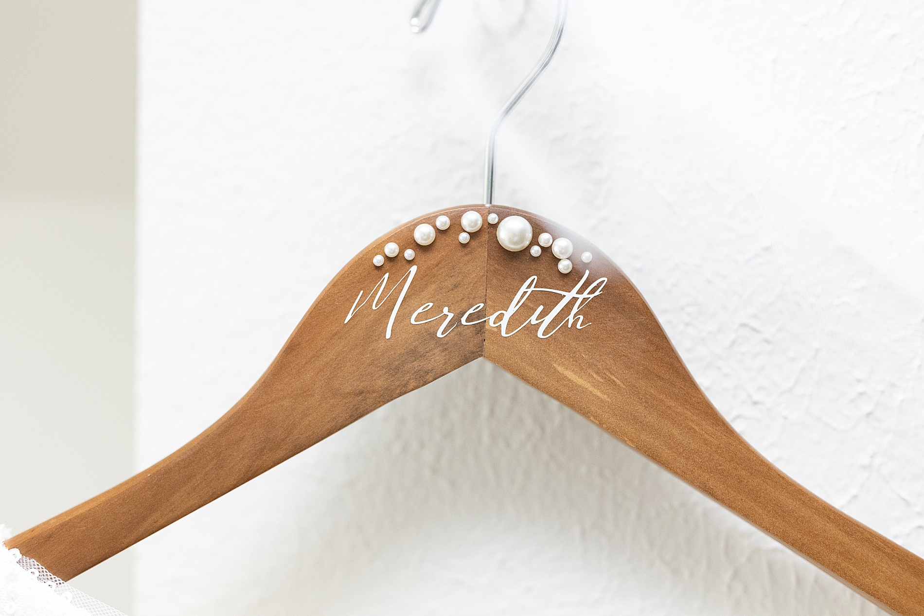 personalized wooden hanger for wedding dress