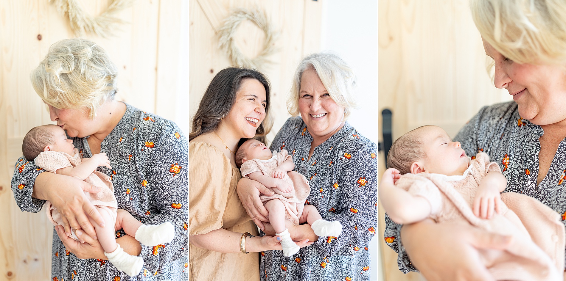 Greenville In-Home Newborn Session with parents and grandma