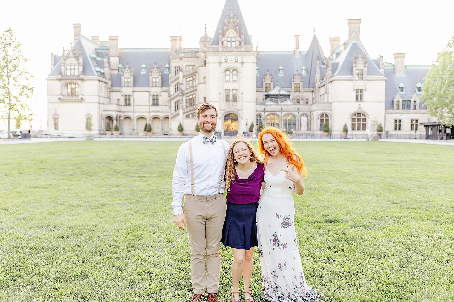 South Carolina wedding photographer with couple at Biltmore Estate for romantic Engagement Session