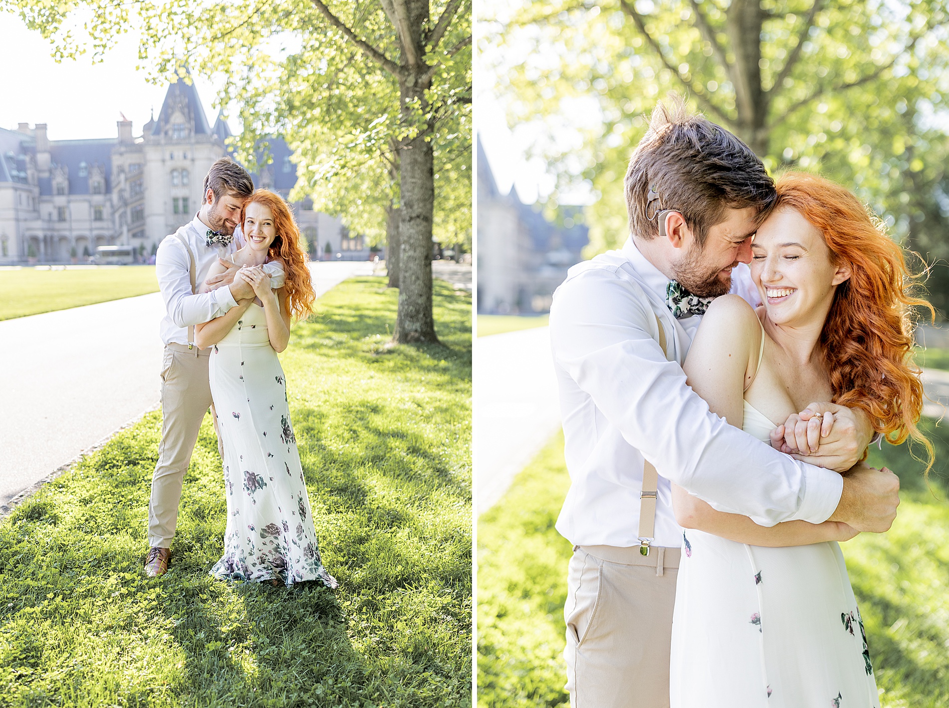 candid moments Romantic Biltmore Estate Engagement Session