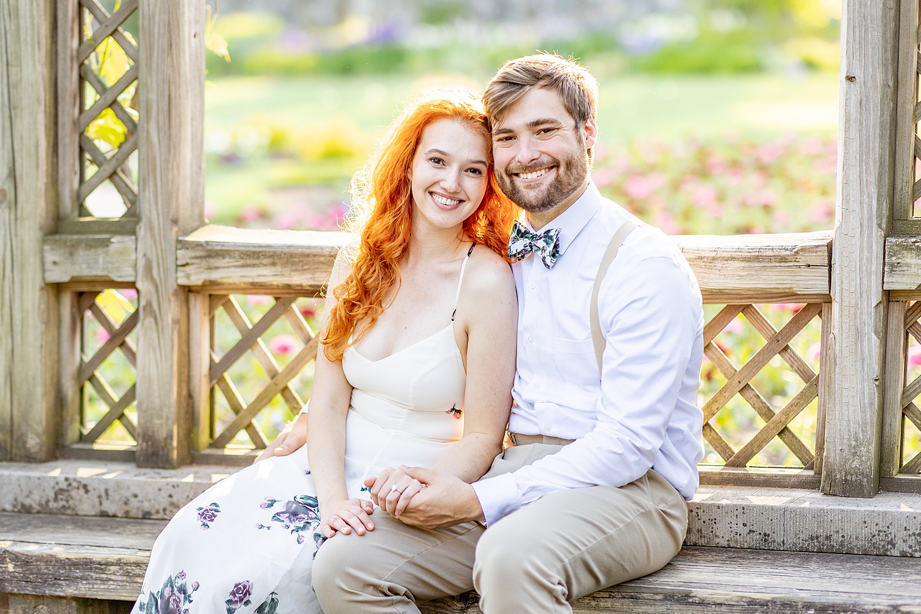 couple in garden at Biltmore Estate 