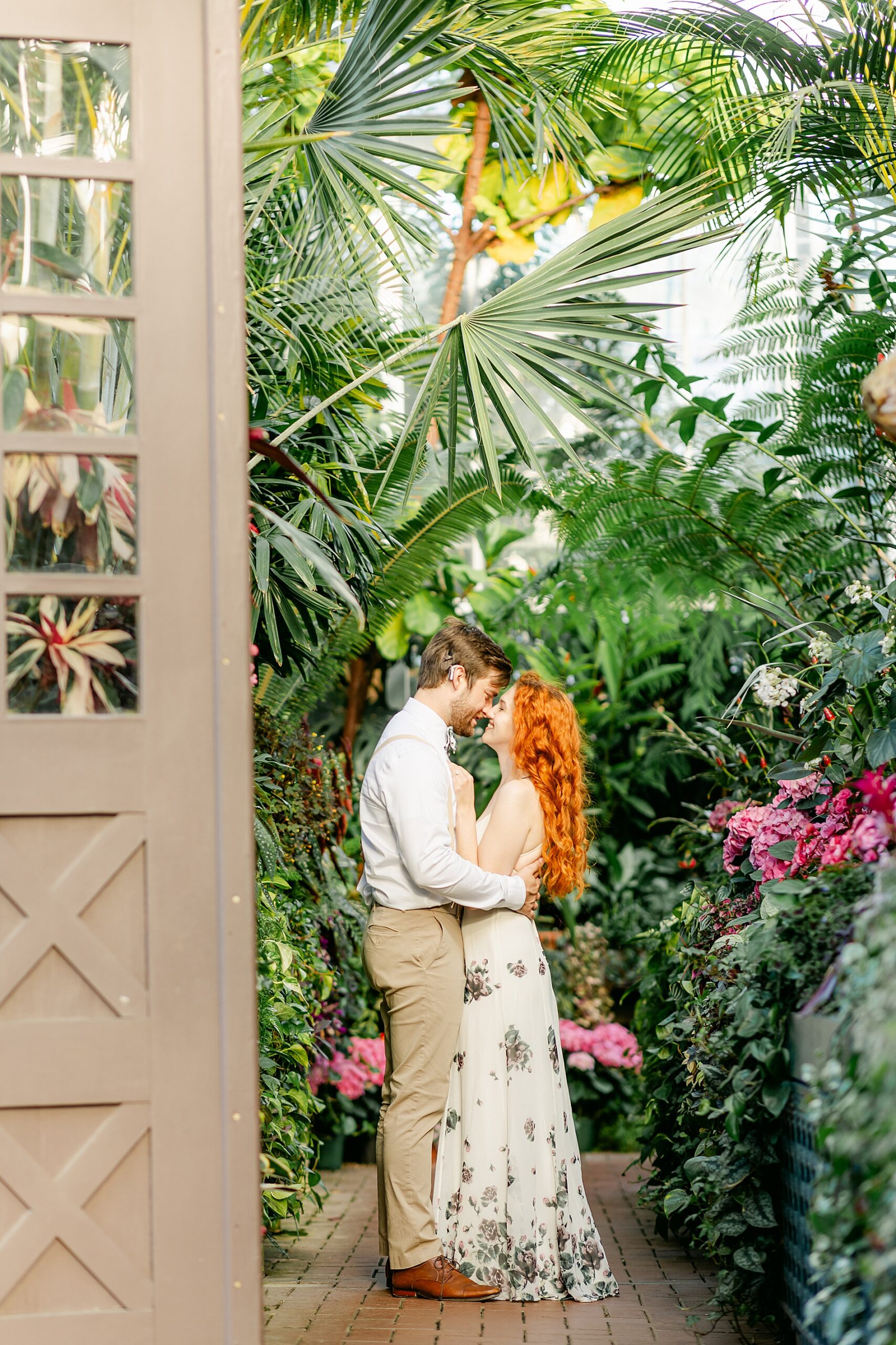 engagement photos at the conservatory at Biltmore Estate  