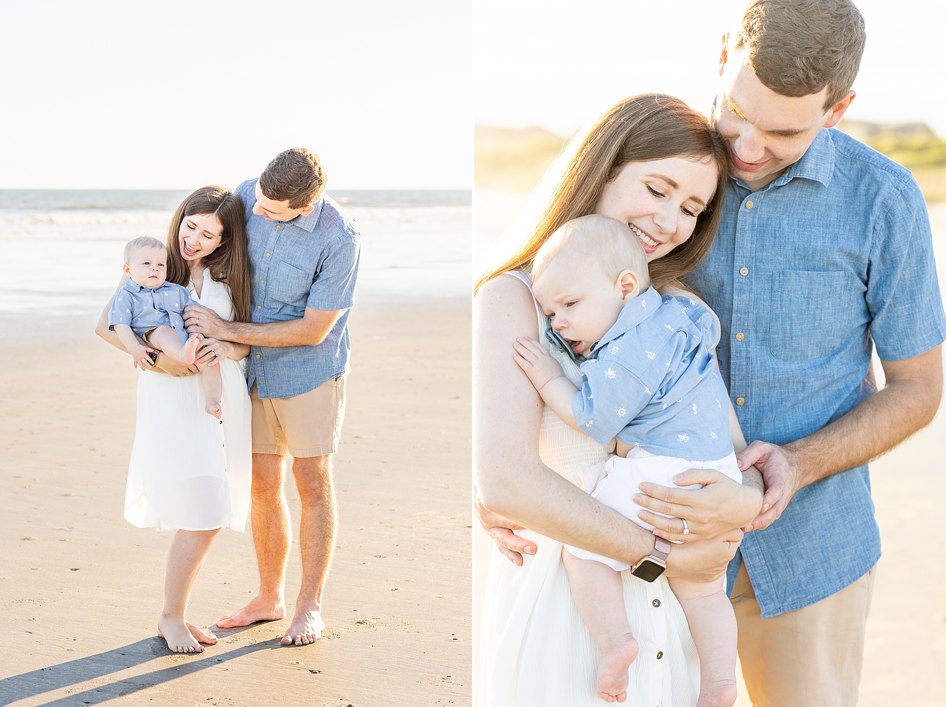 parents hold their baby boy