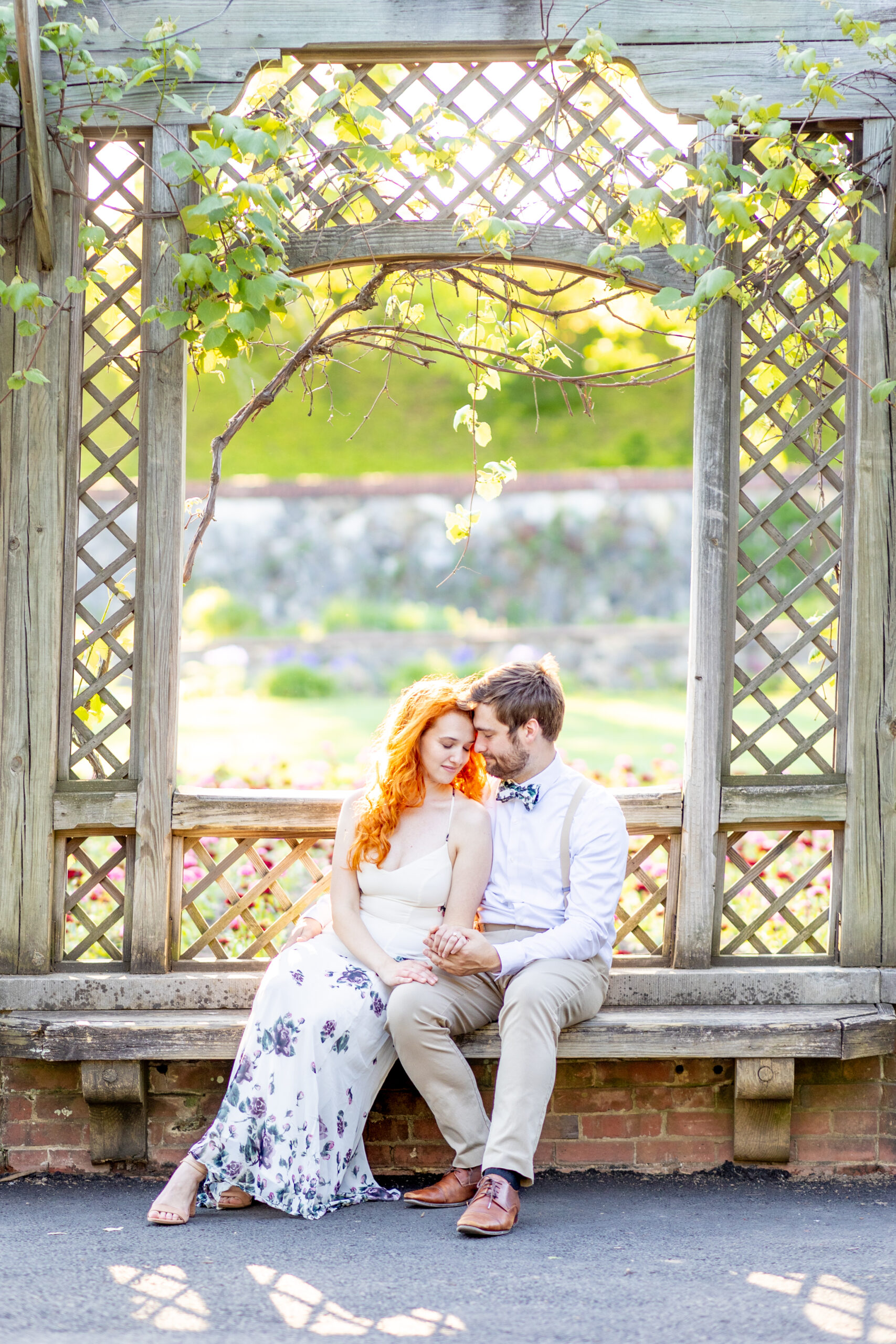 South Carolina wedding photographer with couple at Biltmore Estate for romantic Engagement Session