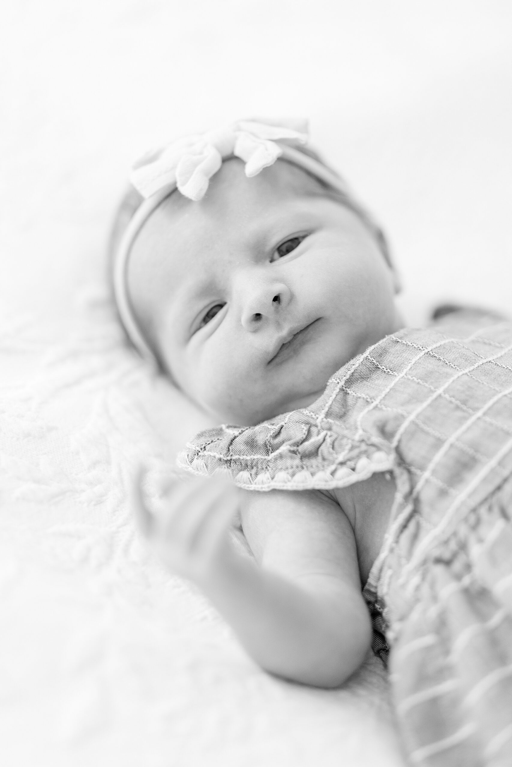 black and white newborn photo