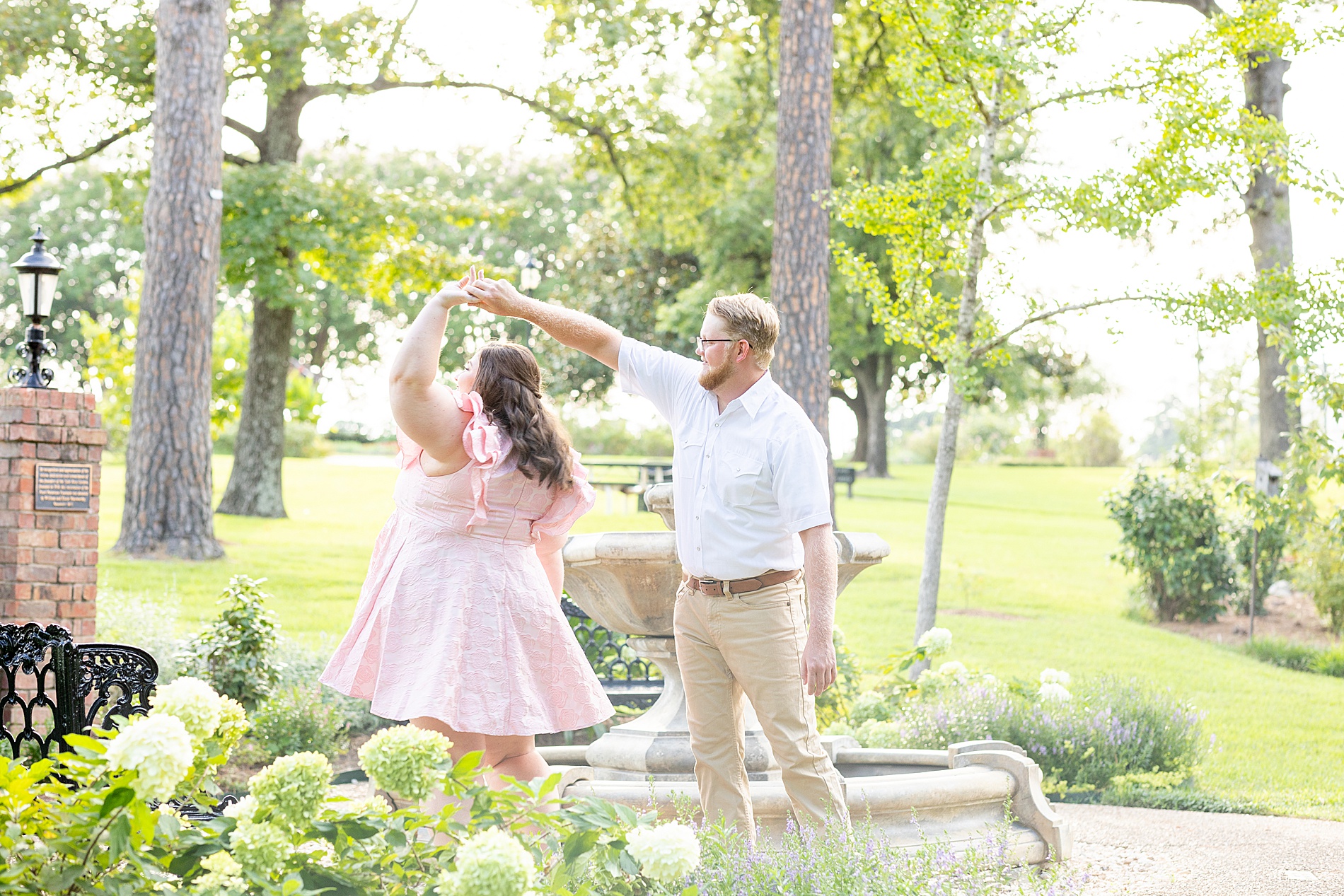 man spins his future bride