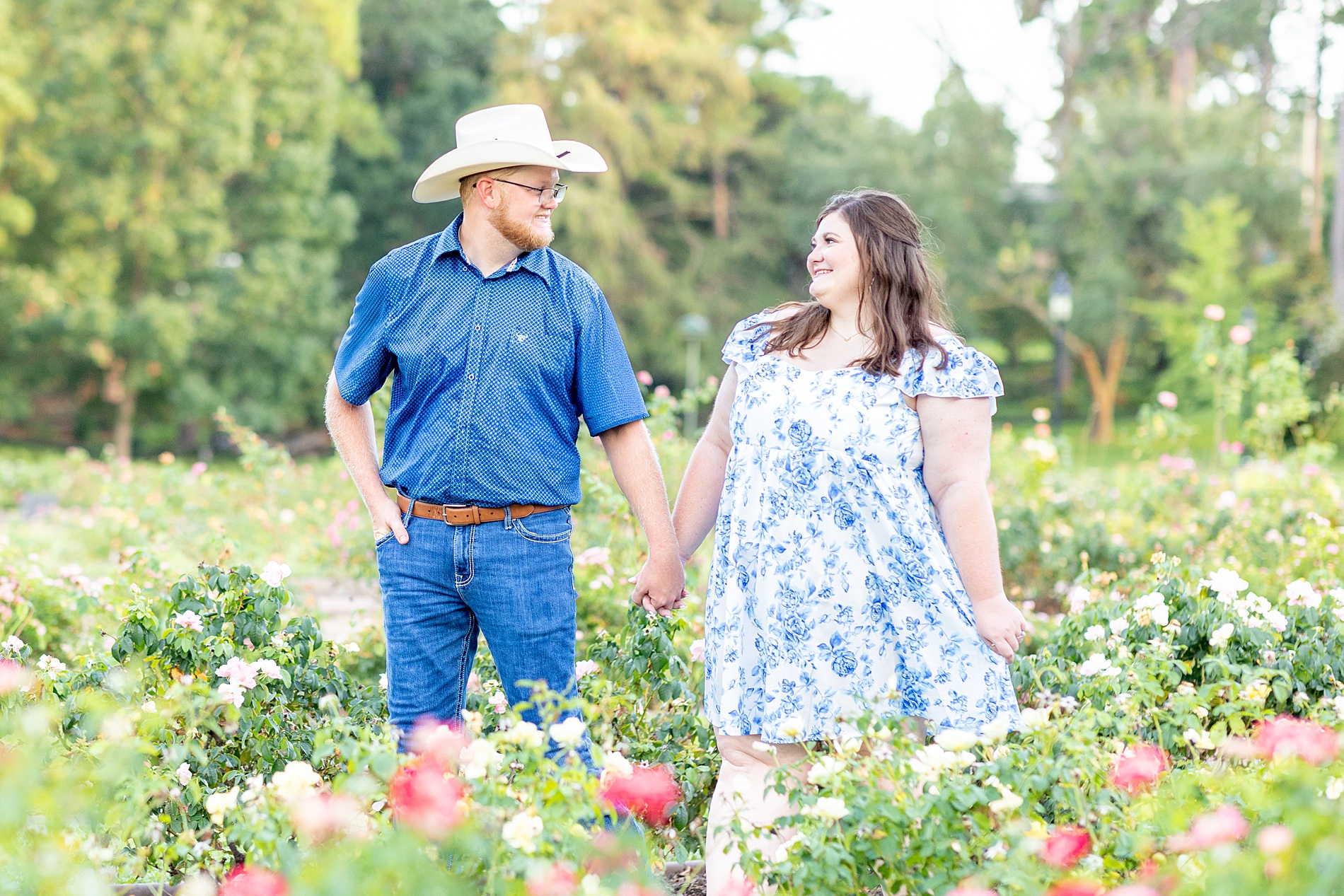 Dreamy Engagement Session at Tyler Rose Garden