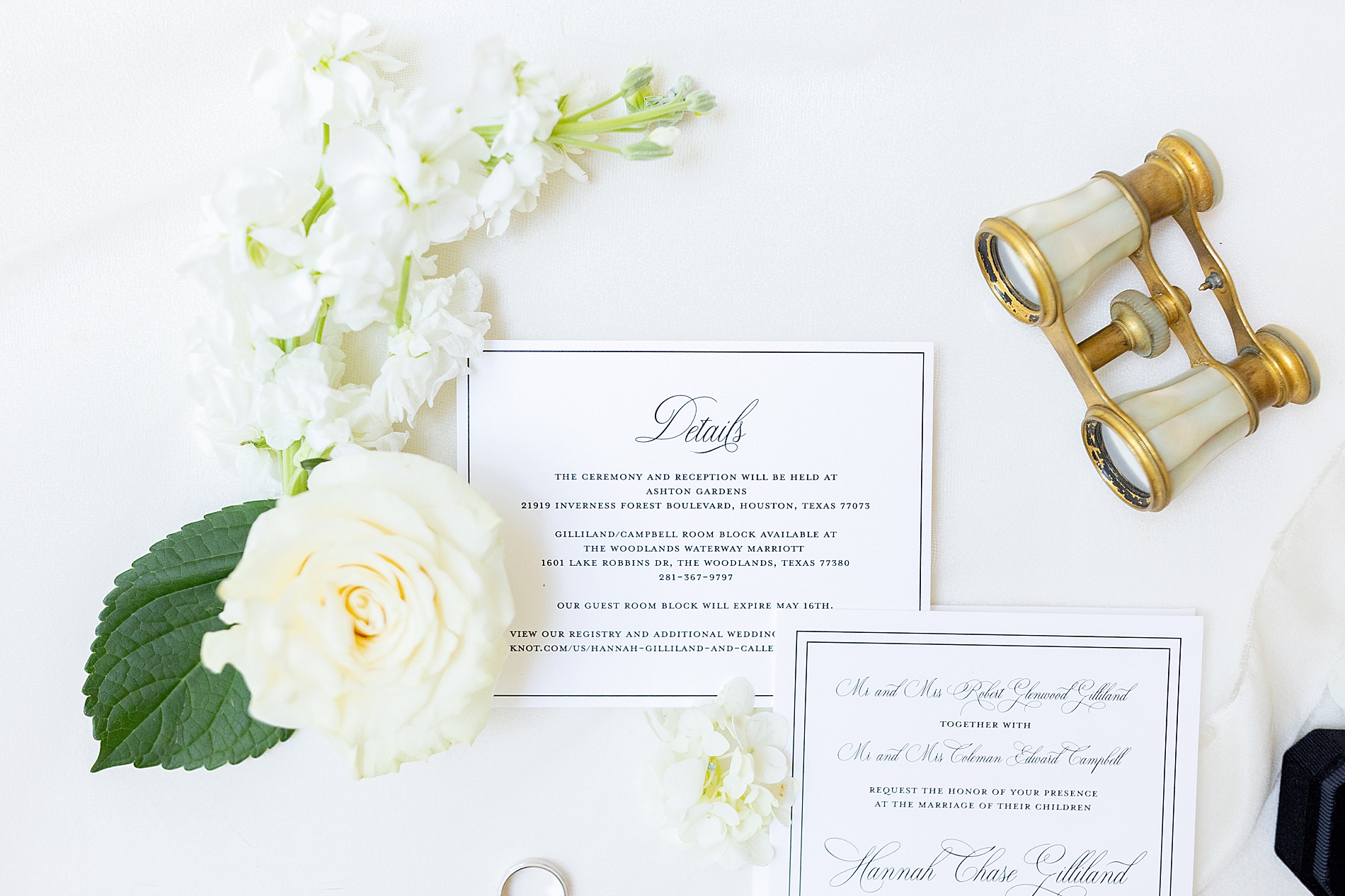 Classic Black and White Wedding details