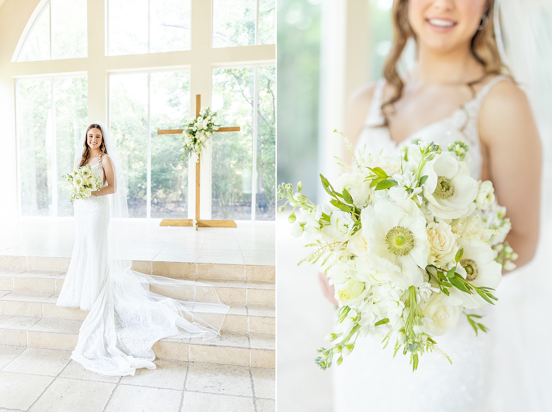 classic bridal bouquet of white flowers