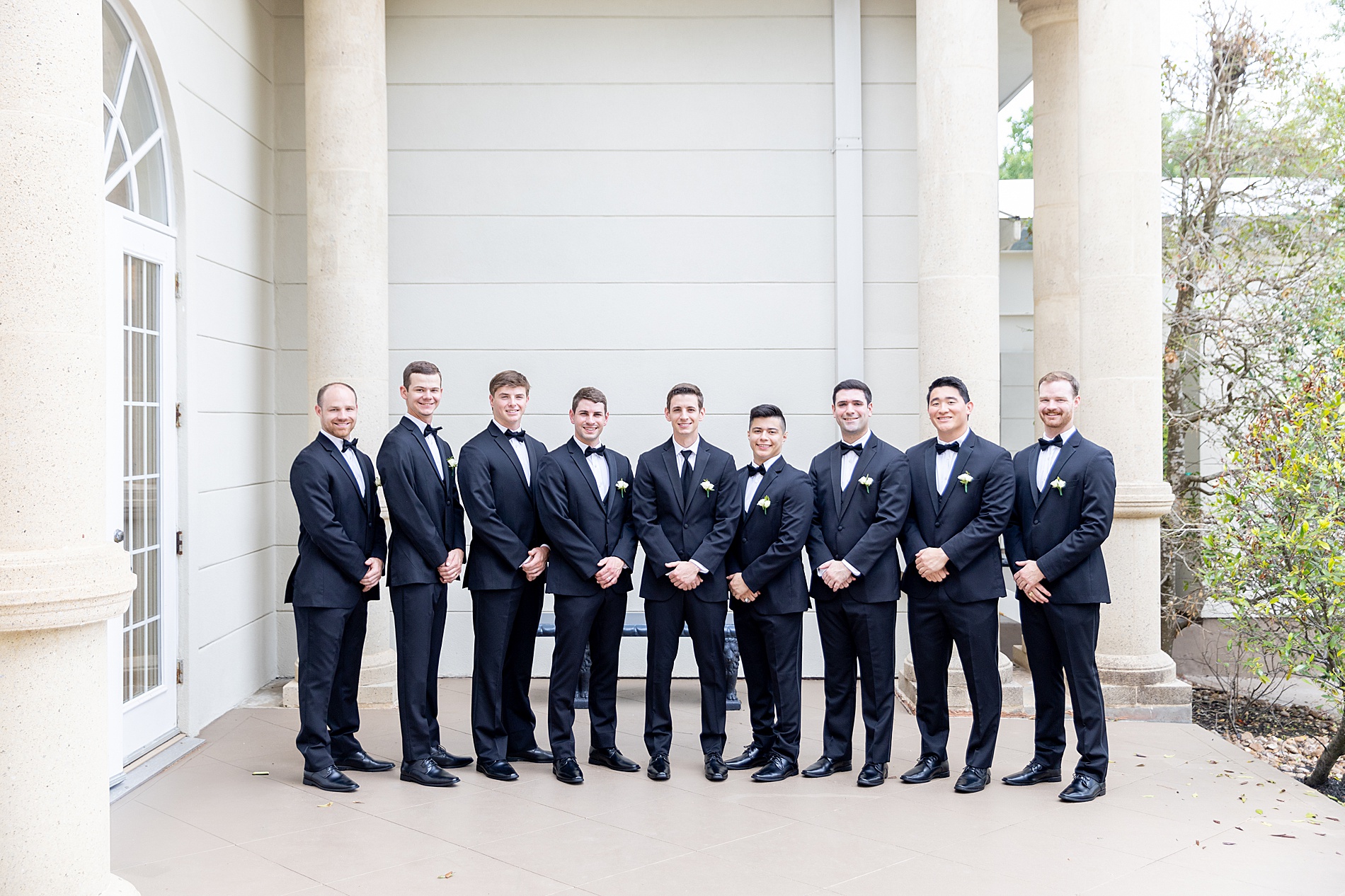 groom and groomsmen before wedding ceremony