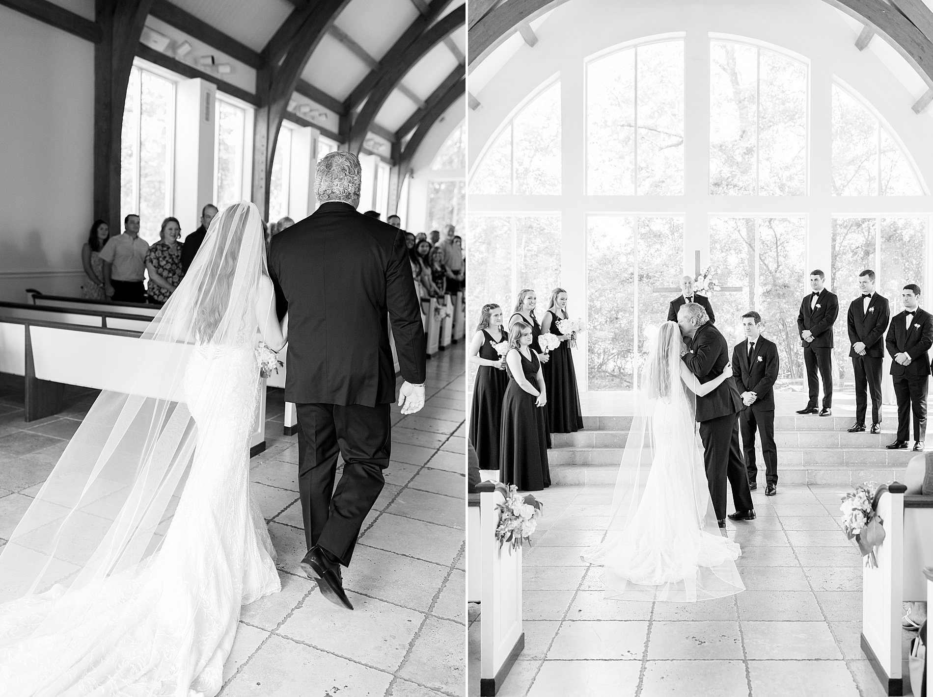 father walks bride down the aisle