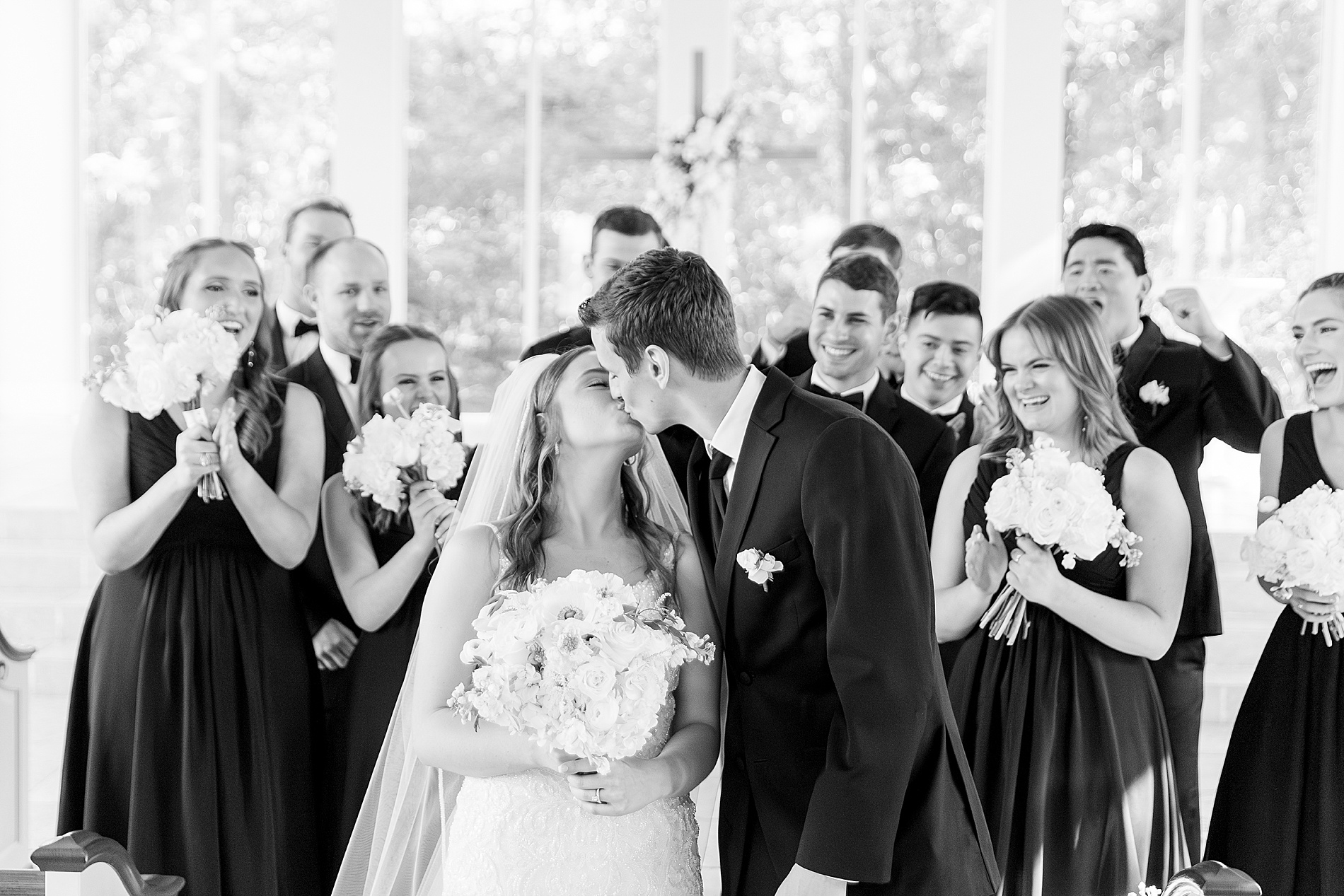 Classic Black and White Wedding photos at Ashton Gardens