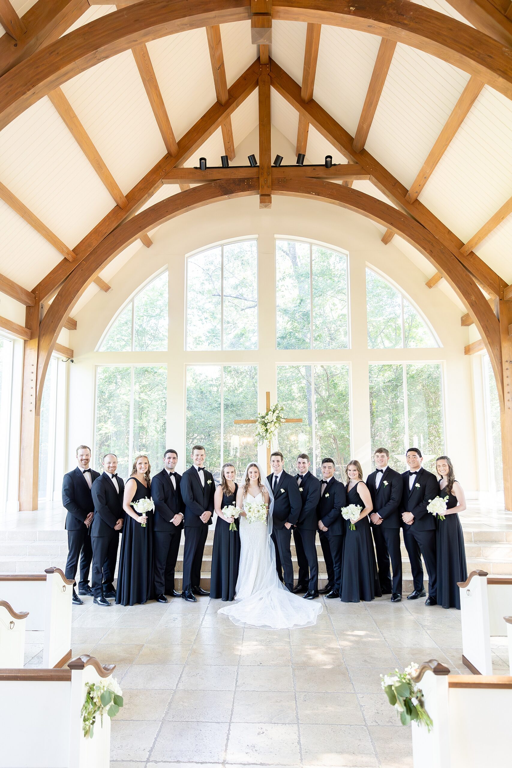 Classic Black and White Wedding party at Ashton Gardens