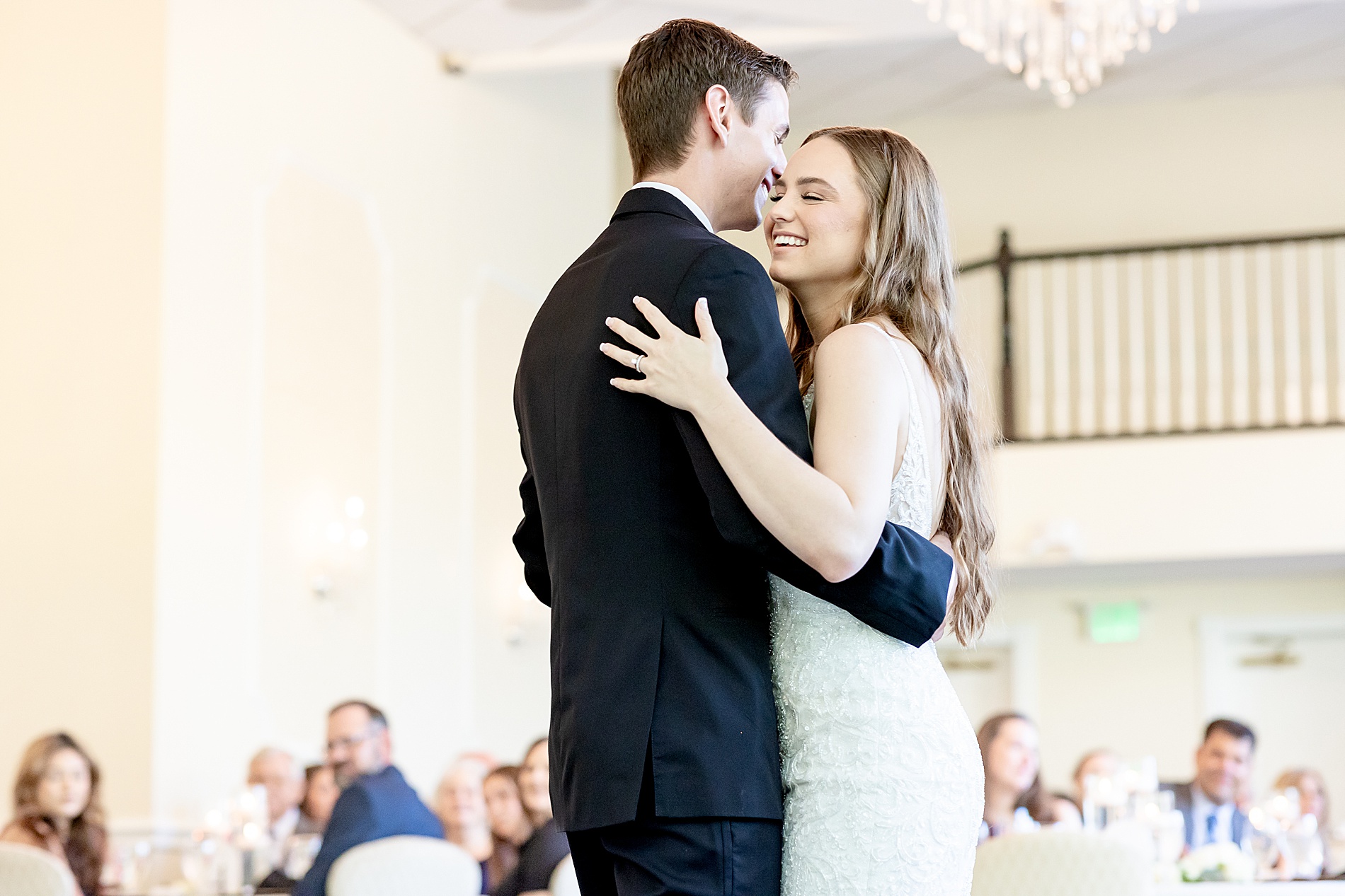 newlyweds on dance floor