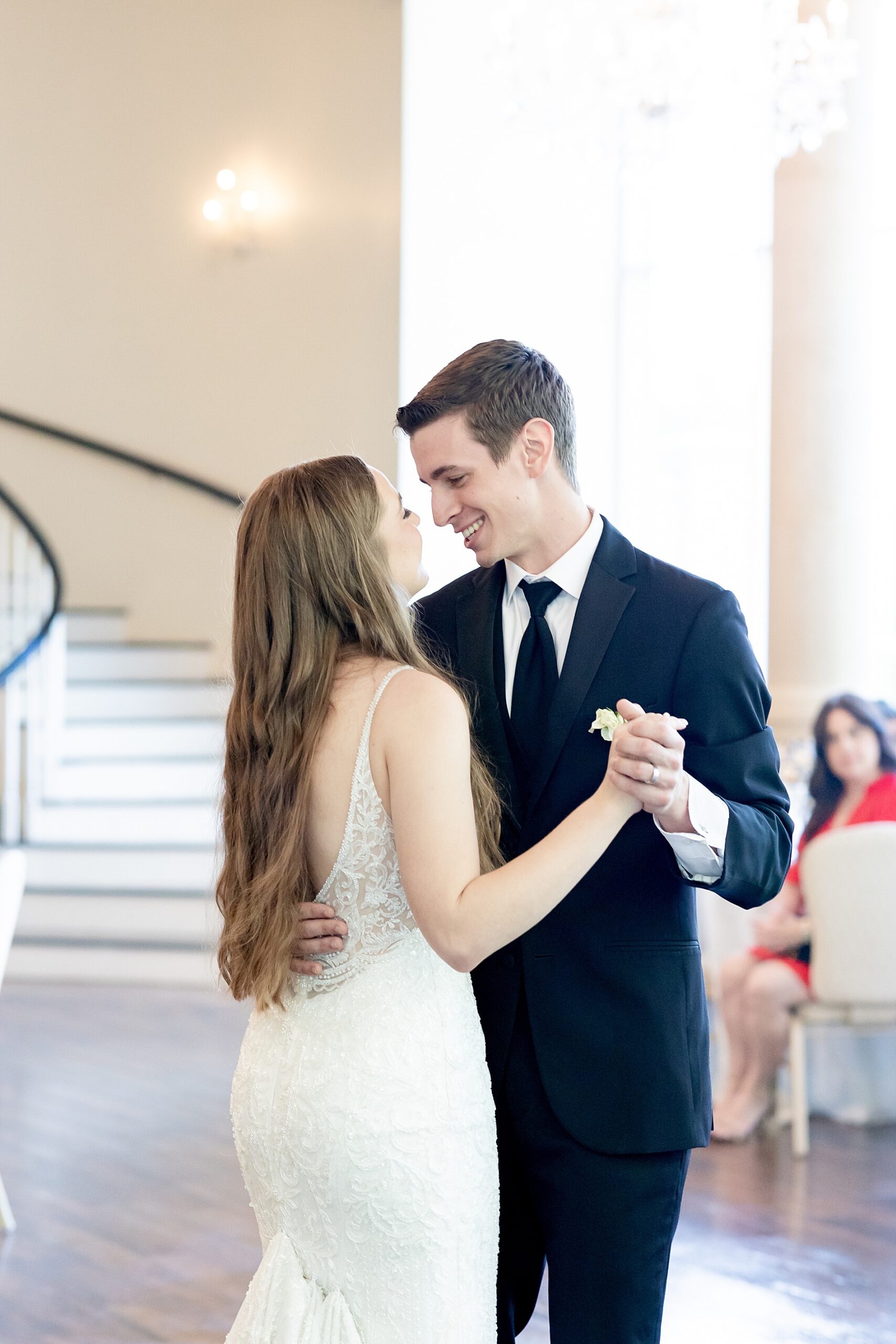 bride and groom on dance floor