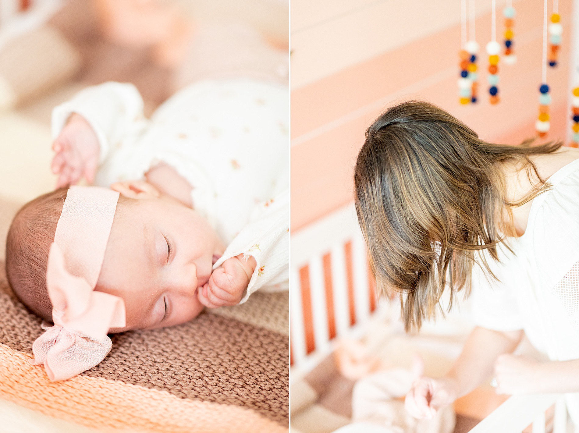 newborn lays inside crib