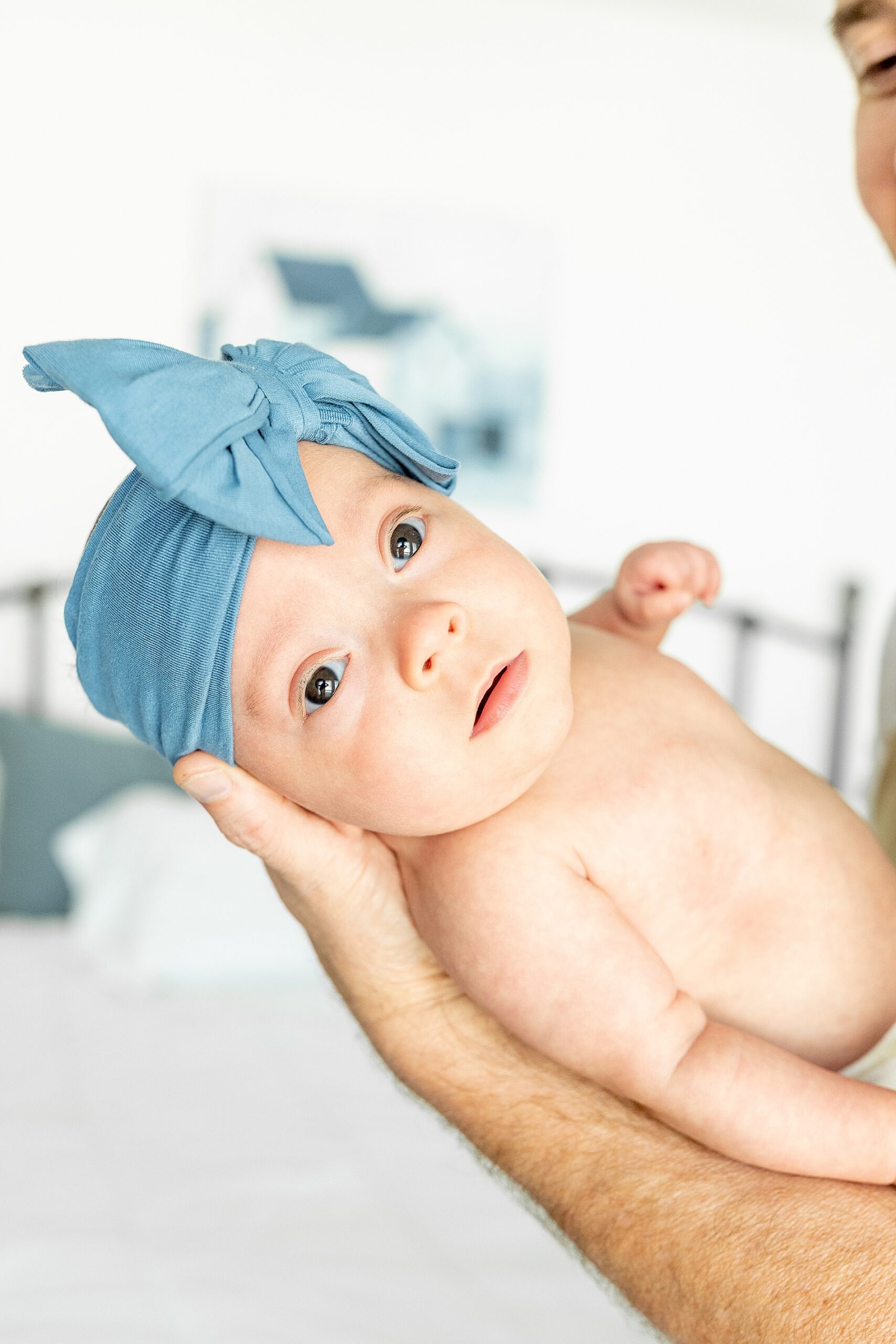 newborn girl photos in blue headband