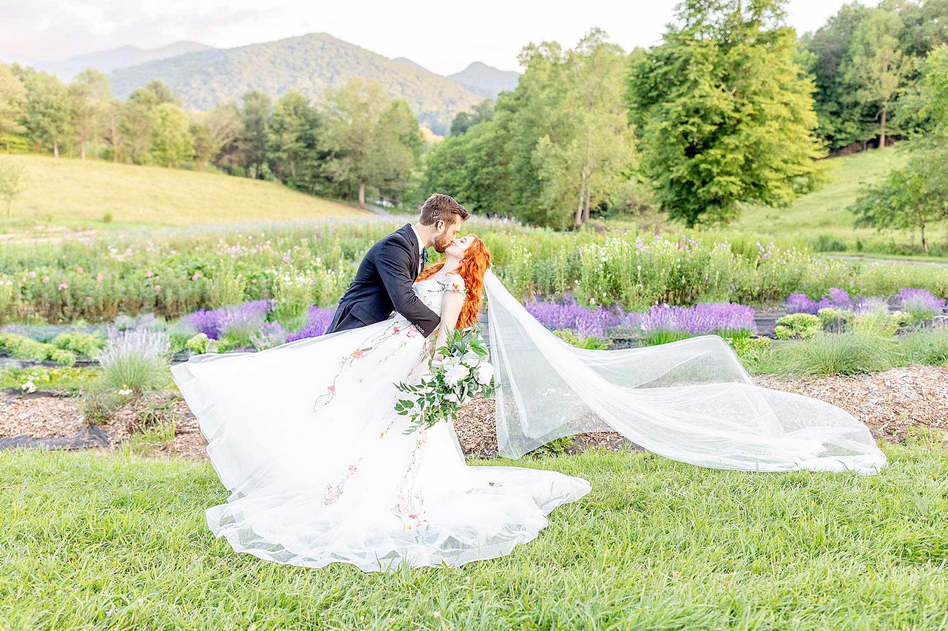 romantic wedding photos from Ethereal Wedding in Asheville at The Never Ending Flower Farm