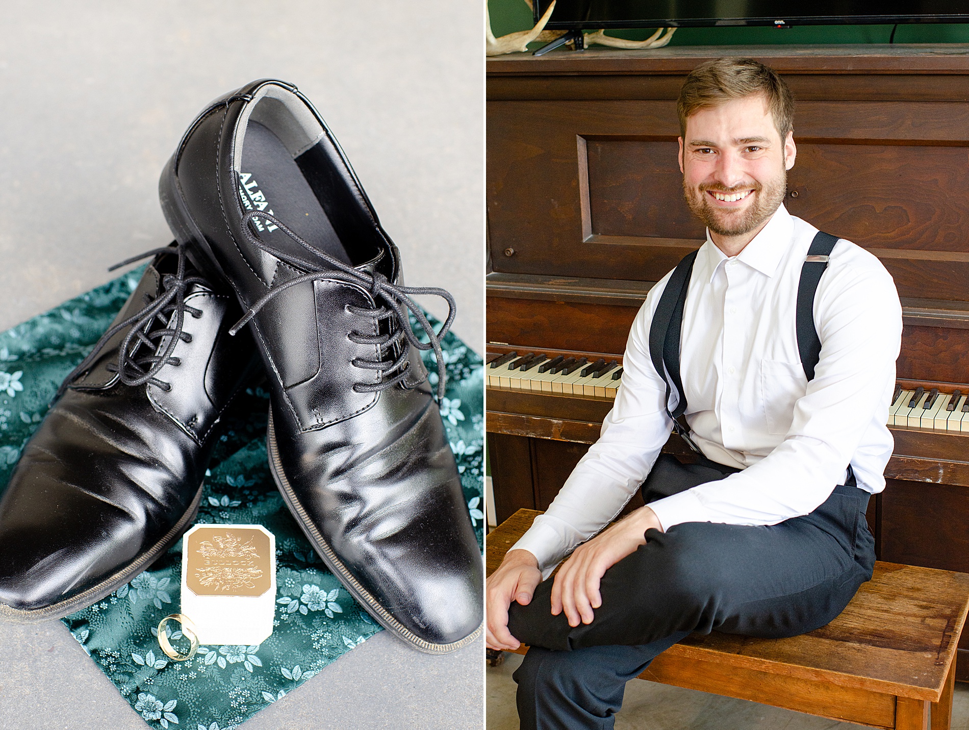 groom getting ready for Ethereal Wedding in Asheville, NC