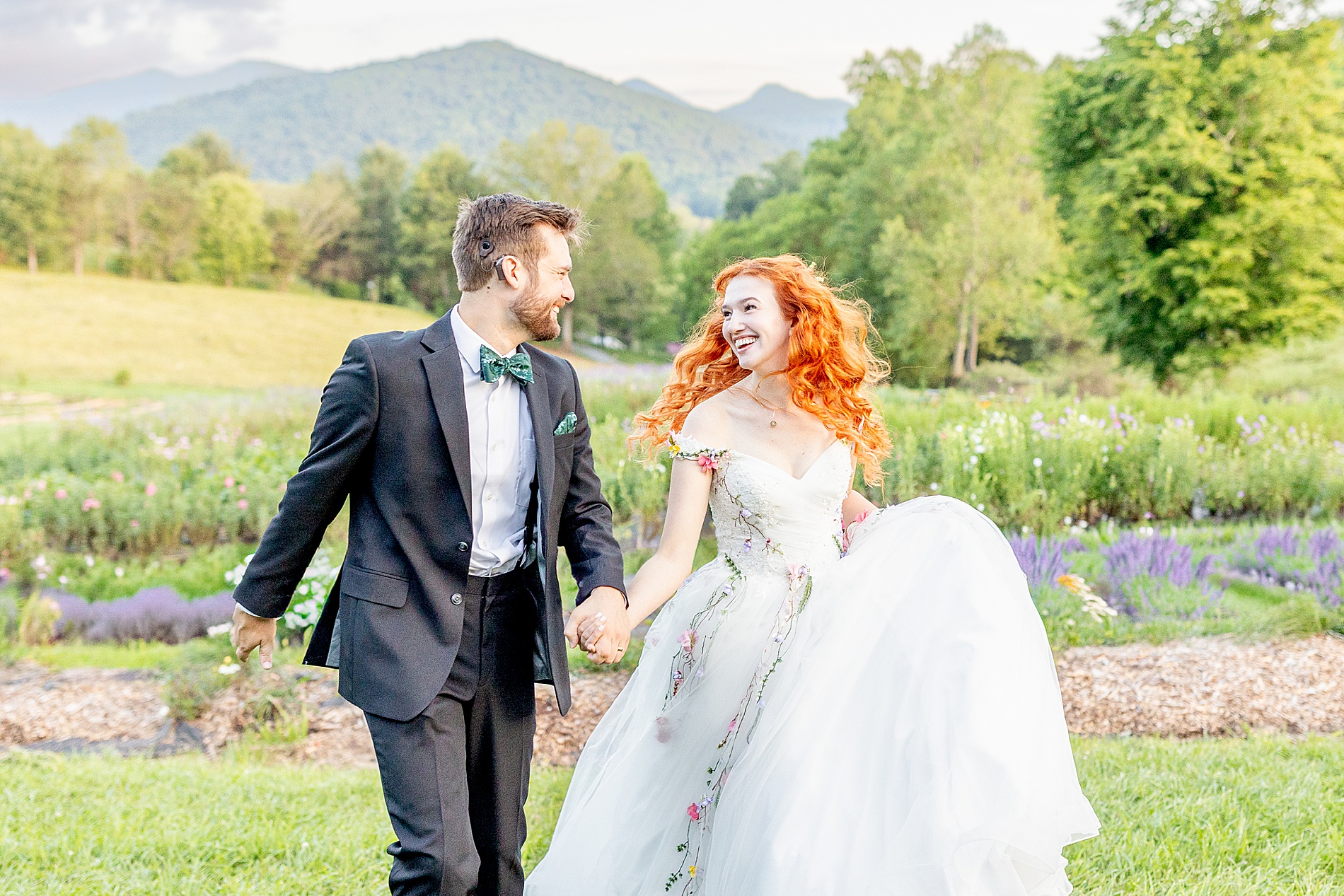 Ethereal Wedding photos in Asheville at The Never Ending Flower Farm