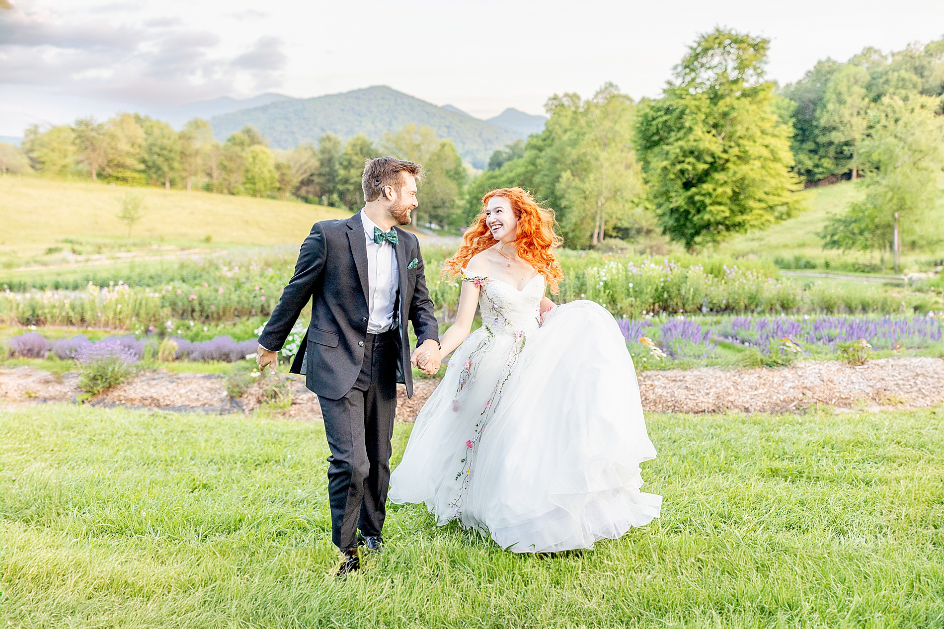 Ethereal Wedding photos in Asheville at The Never Ending Flower Farm