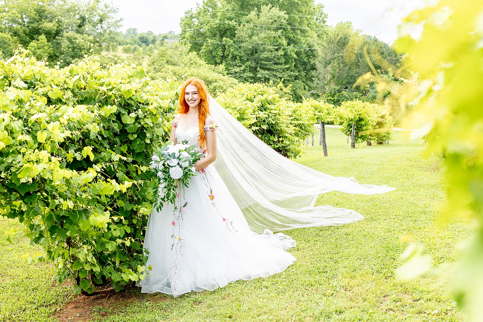 bride photos from Ethereal Wedding in Asheville at The Never Ending Flower Farm