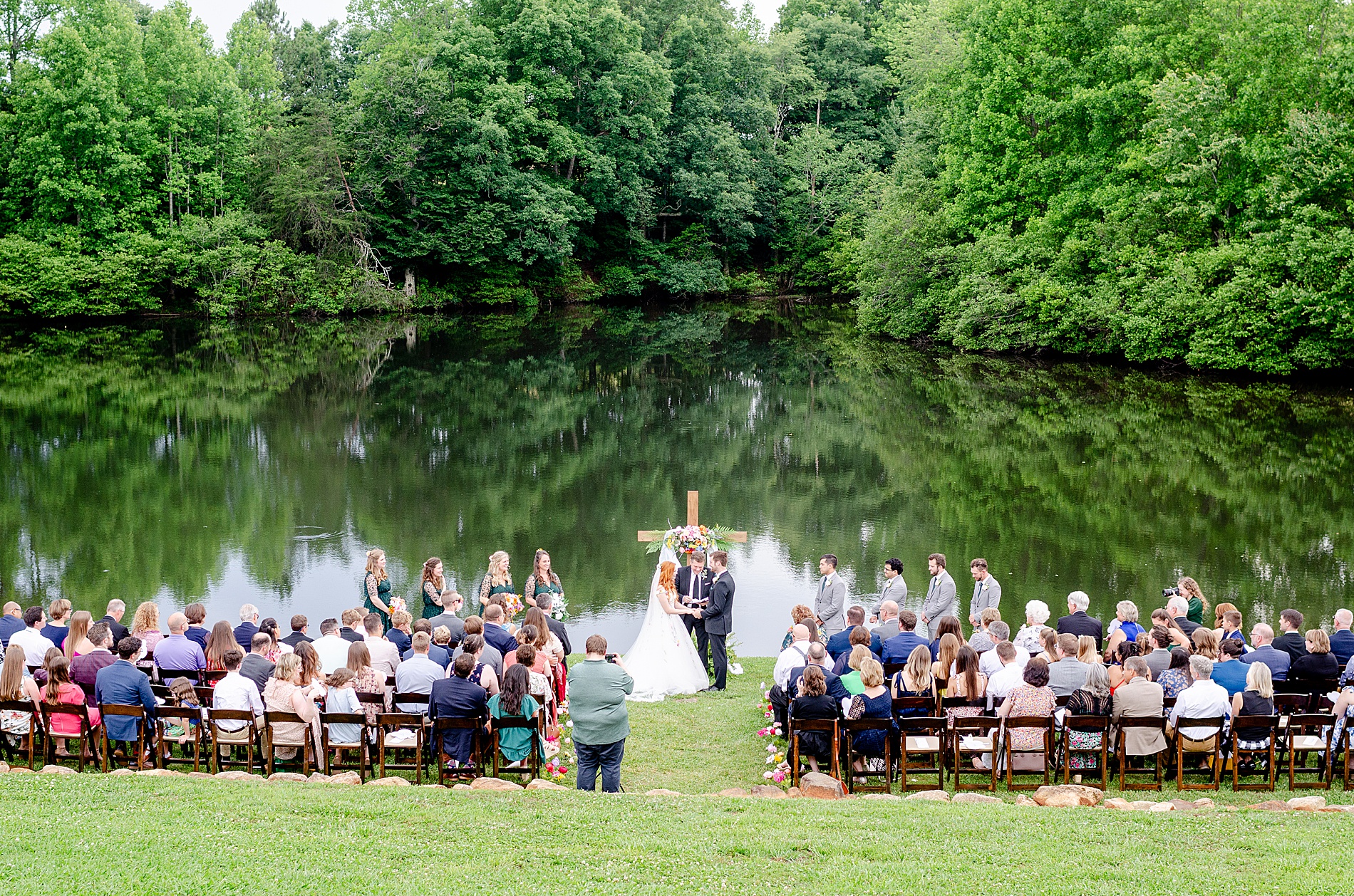 outdoor wedding ceremony at Green Brier Farms