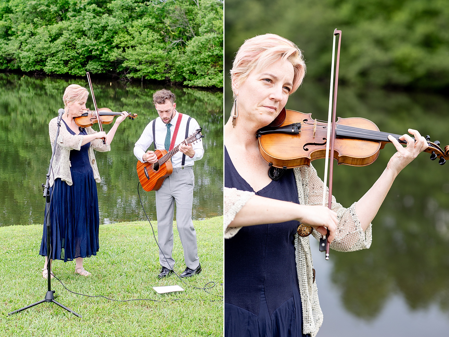 stringed instruments playing at wedding ceremony 