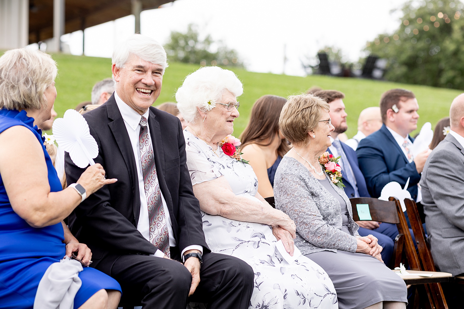 wedding guests during wedding ceremony