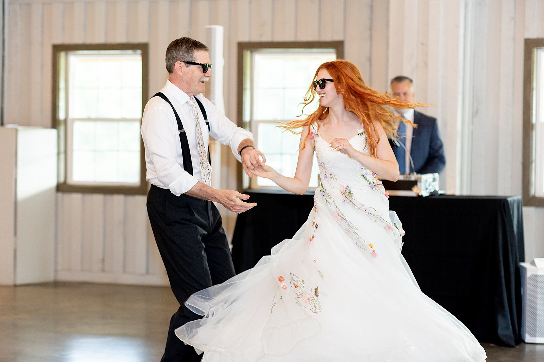 fun father-daughter dance at Ethereal Wedding in Asheville