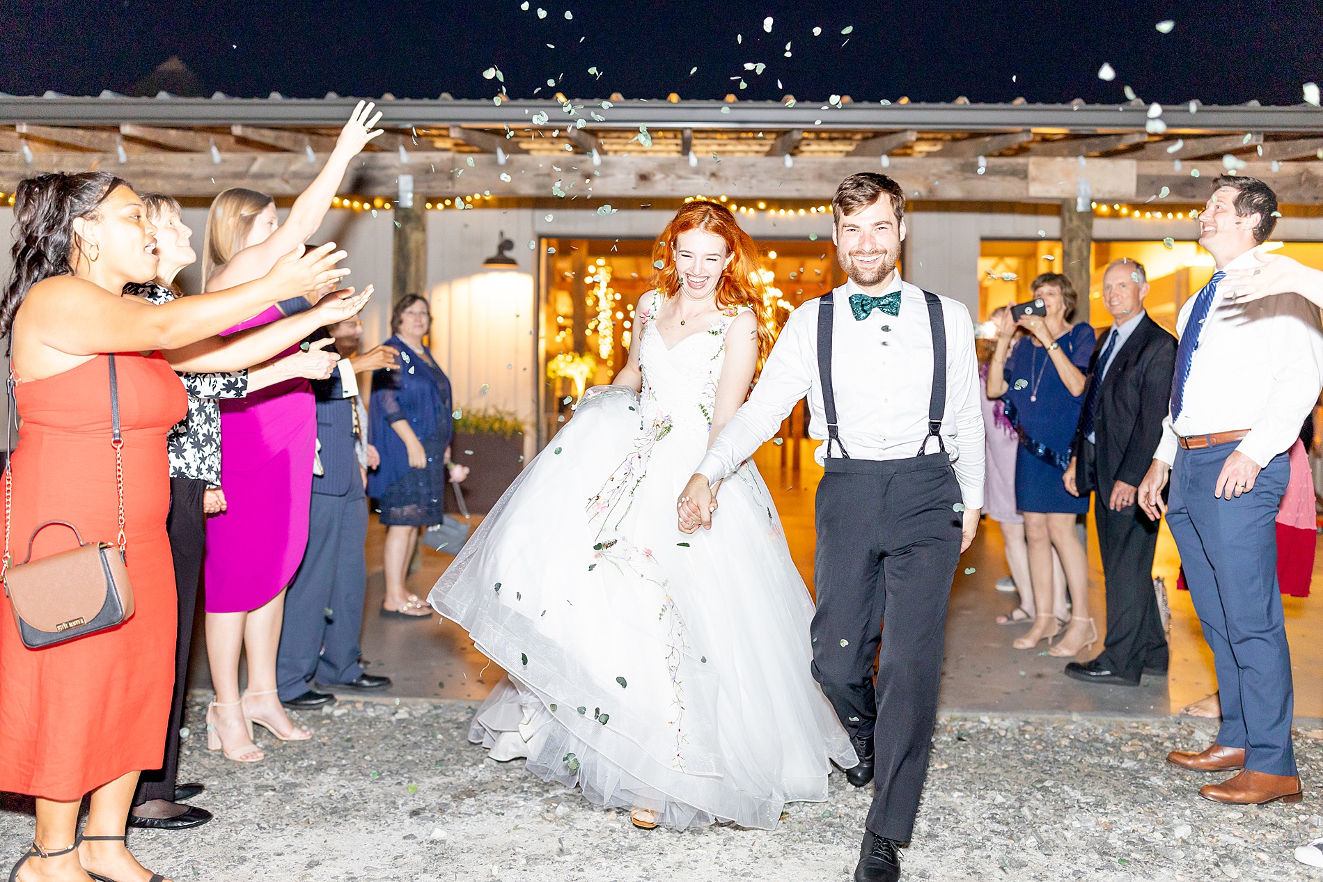 newlyweds exit Ethereal Wedding in Asheville