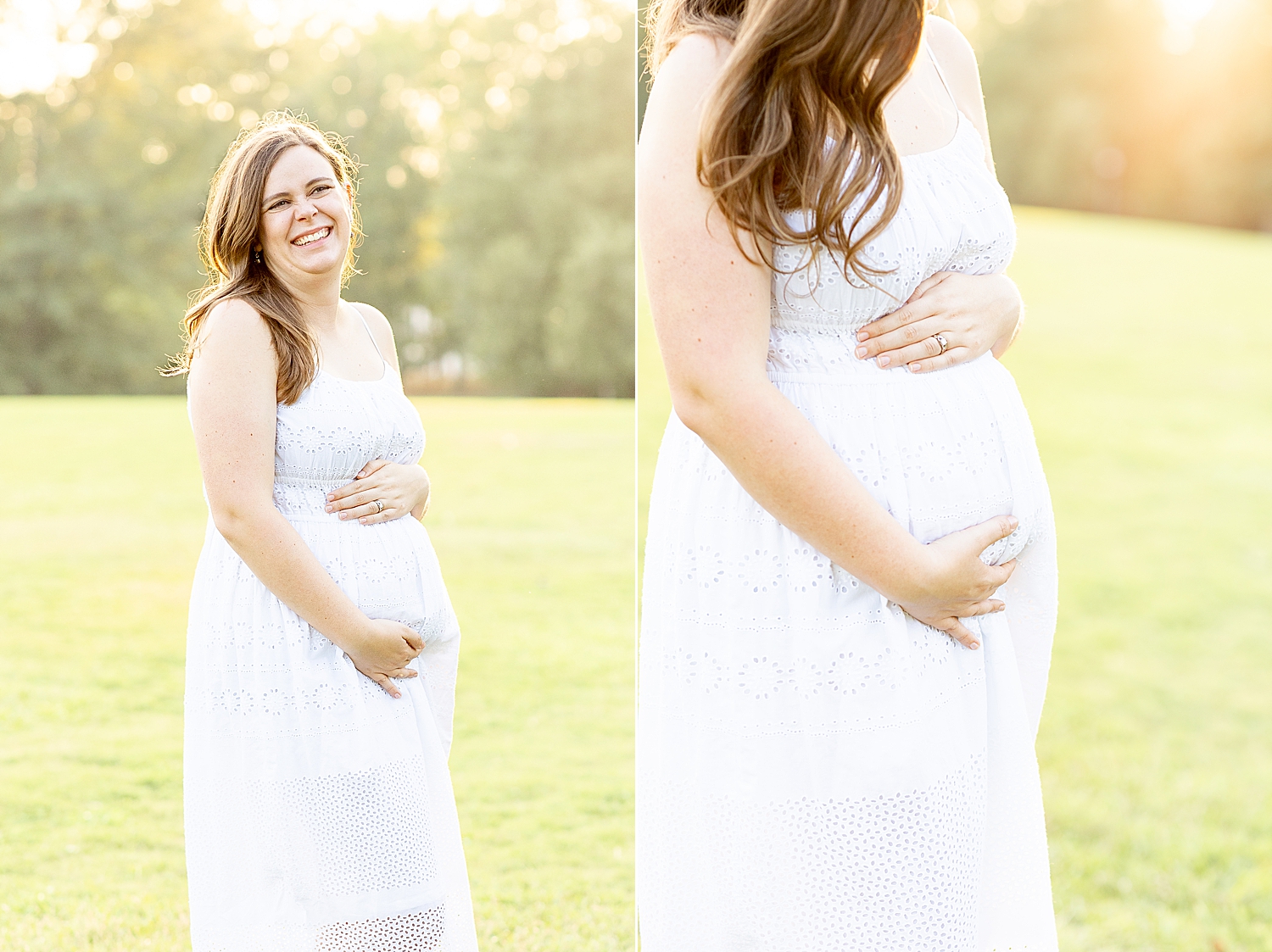 mom holds baby bump