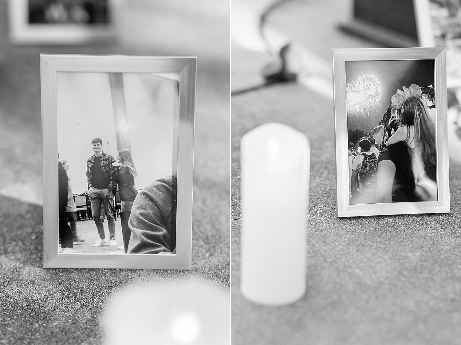 photos and candles 