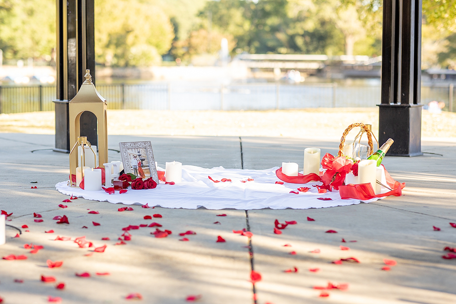 romantic proposal setup