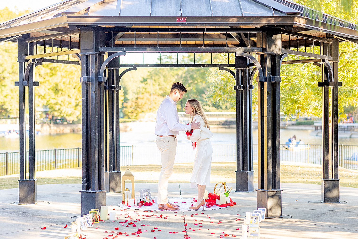 Surprise Proposal in Pullen Park in Raleigh, NC