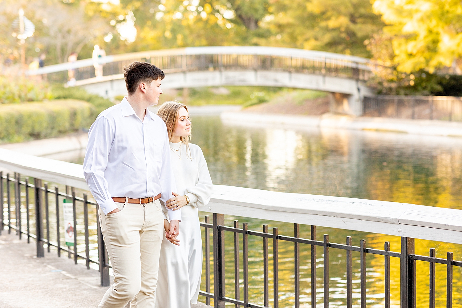 scenic engagement photos at Pullen Park  