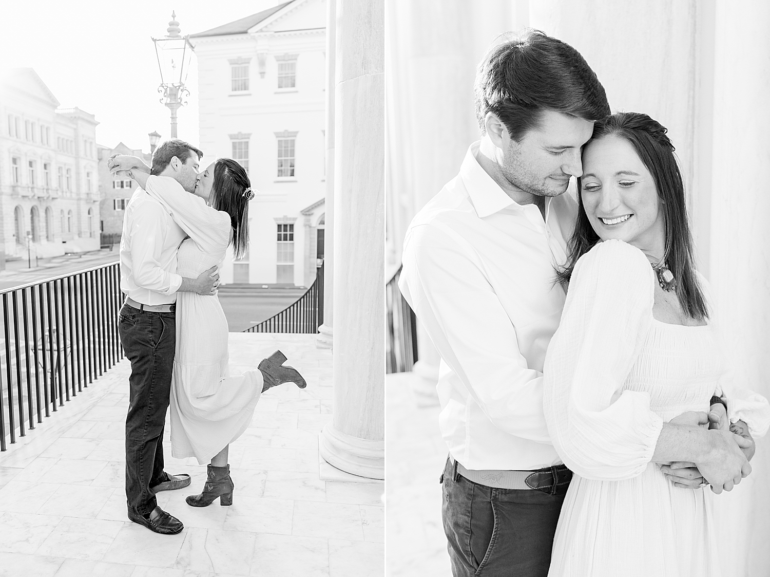 Romantic Engagement Session at Folly Beach and Downtown Charleston, SC 