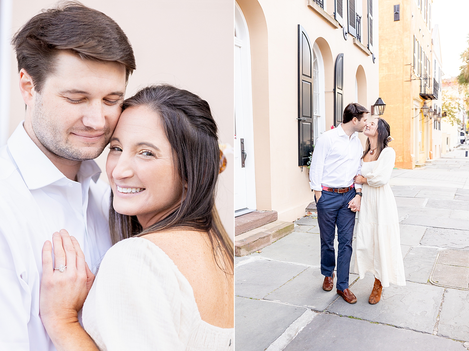 Romantic Engagement Session at Folly Beach and Downtown Charleston, SC 