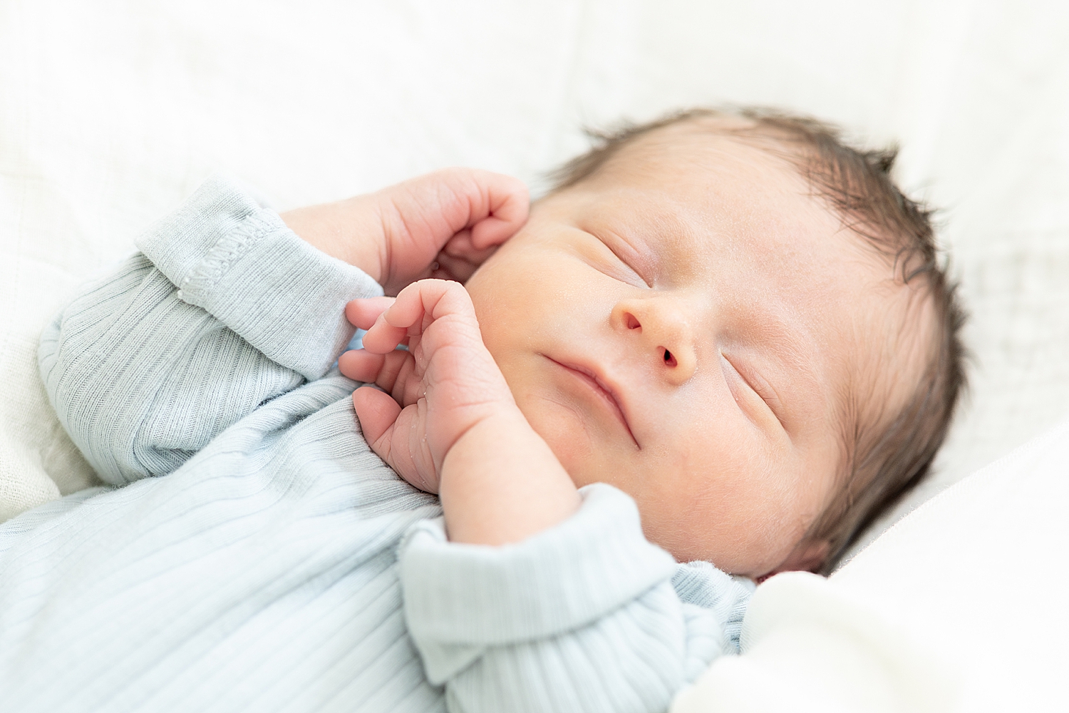 newborn boy sleeps during Tender In-Home Newborn Session