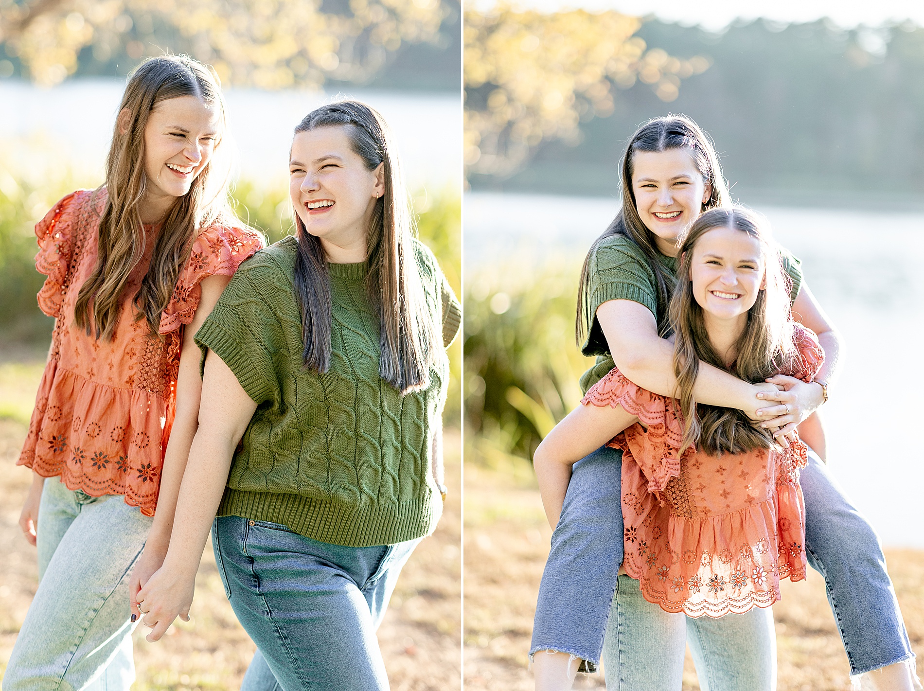 candid portraits of sisters 