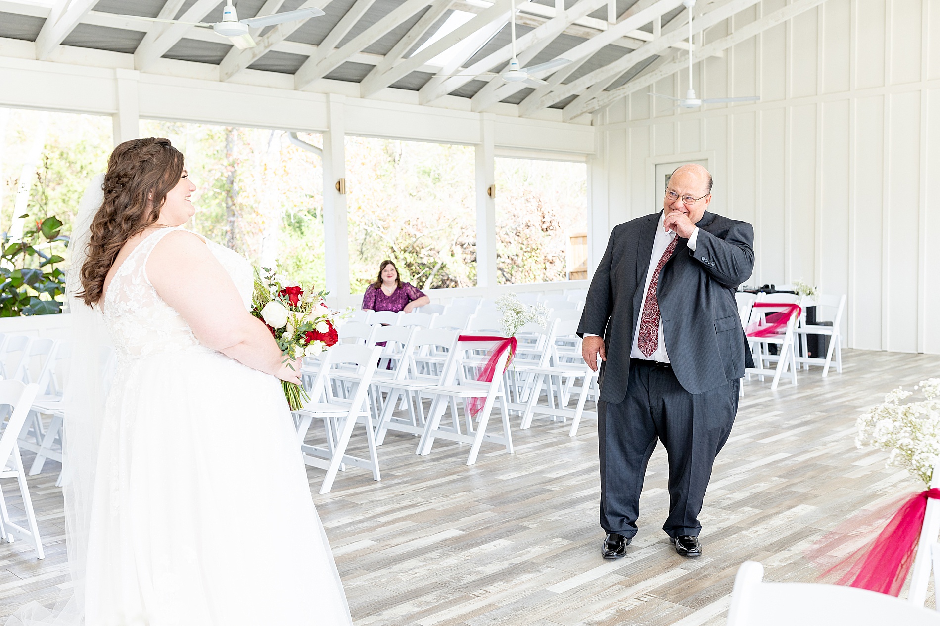 emotional first look between bride and father