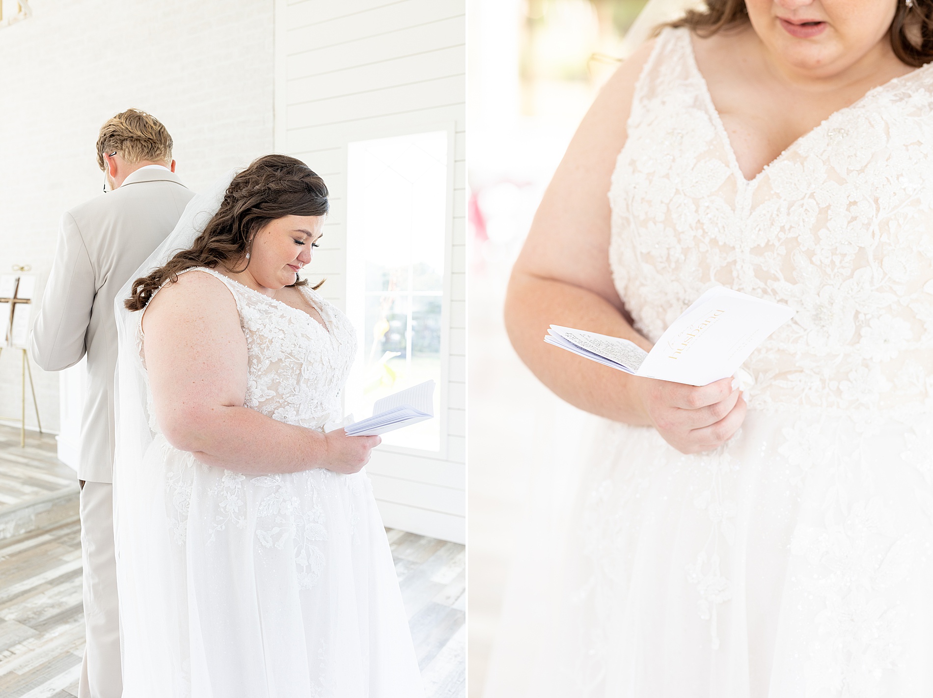 bride and groom exchange private vows