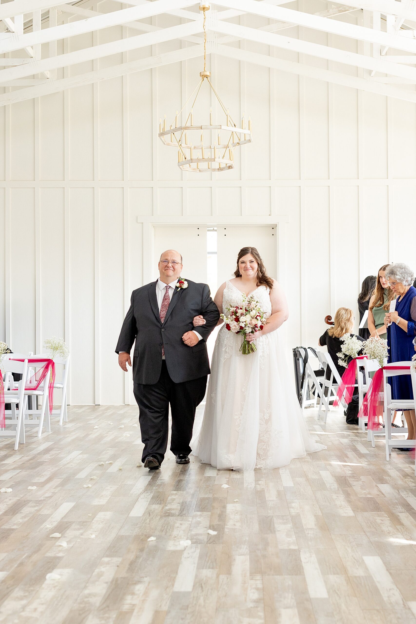 bride walks down the aisle